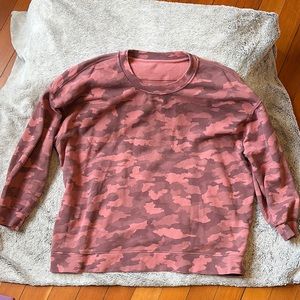 Lululemon Perfectly Oversize Crew Pink Camouflage Sweatshirt
